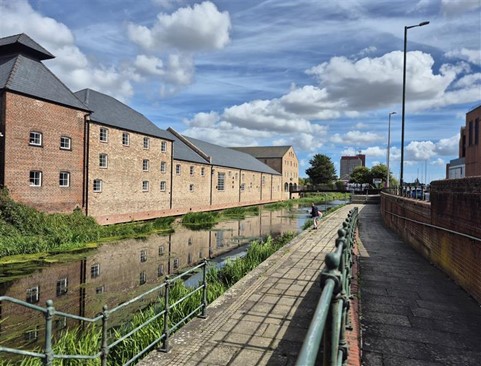 An image showing what the view along the canal could look like